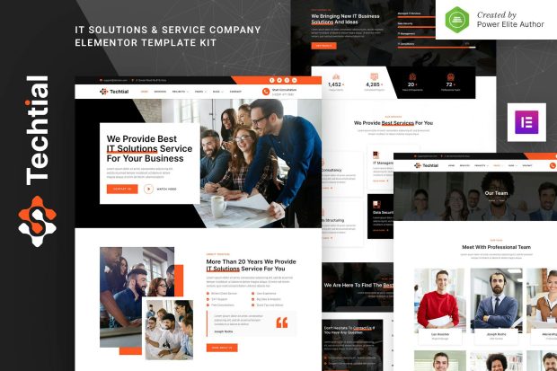 Techtial – IT Solutions & Services Company Elementor Template Kit