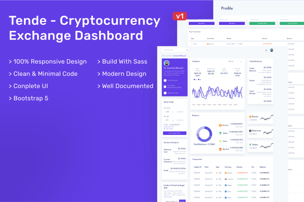 Tende - Cryptocurrency Exchange Dashboard