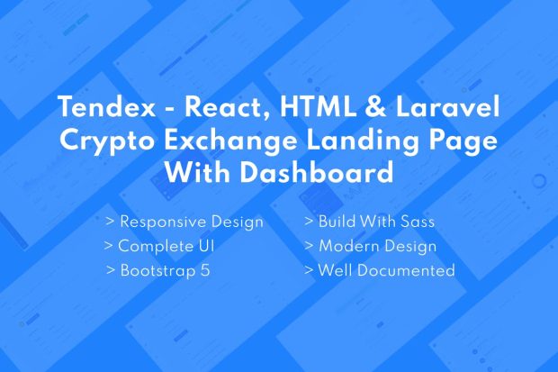 Tendex - Crypto Exchange Landing Page With Dashboa