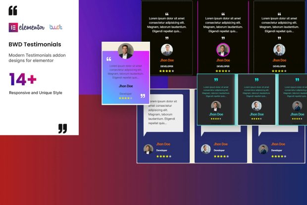 Testimonials addon for elementor 1.0