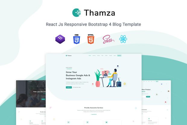 Thamza - React Js Landing Page Template