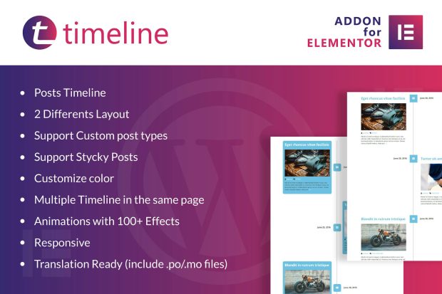 Timeline for Elementor WordPress Plugin 1.0