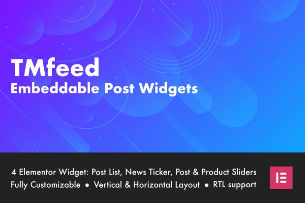 TMfeed - Embeddable Post Widgets For Elementor 1.1