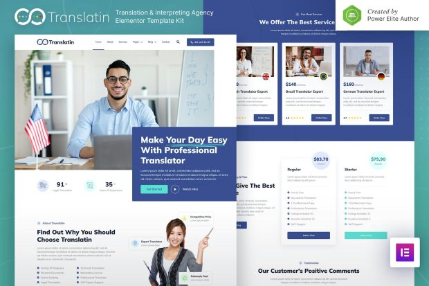 Translatin – Translation Services & Interpreting Agency Elementor Template Kit