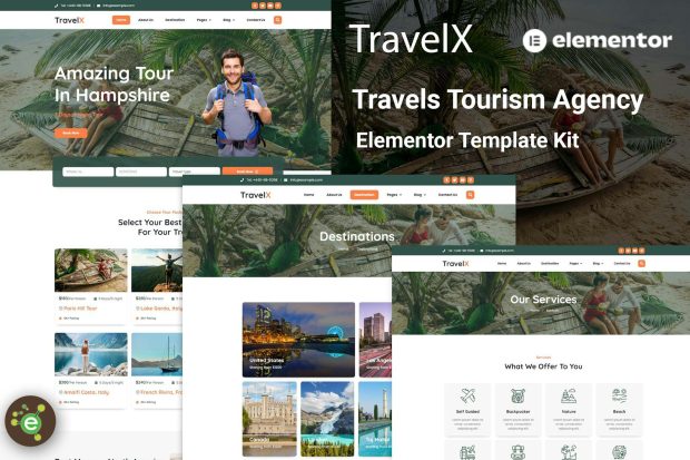 TravelX - Travels Tourism Agency Elementor Template Kit