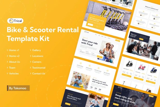 Trical | Bike & Scooter Rental Elementor Template Kit