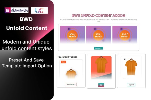 Unfold Content Addon For Elementor 1.0