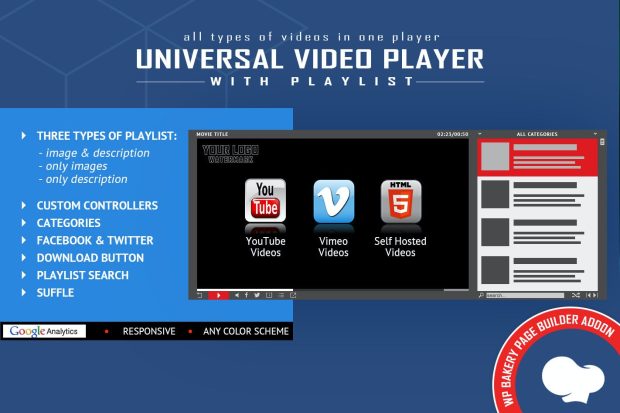 Universal Video Player for WPBakery Page Builder 3.2