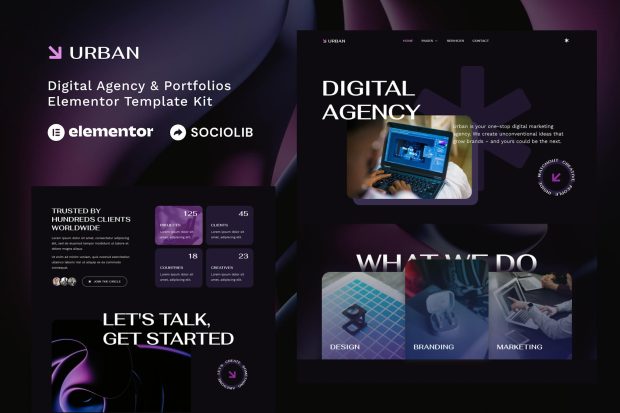 Urban - Dark Digital Agency & Portfolios Elementor Template Kit