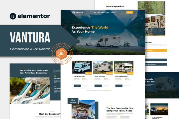 Vantura - Campervan & RV Rental Elementor Template Kit