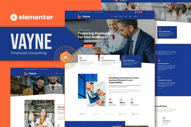 Vayne - Financial Consulting Elementor Template Kit