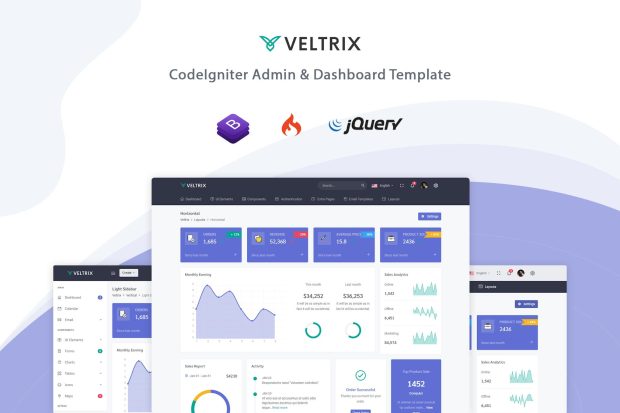 Veltrix - CodeIgniter Admin & Dashboard Template