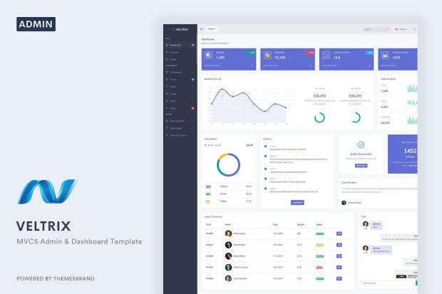 Veltrix - MVC5 Admin & Dashboard Template