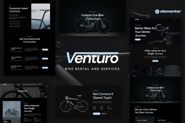 Venturo - Bike Rental and Services Elementor Template Kit