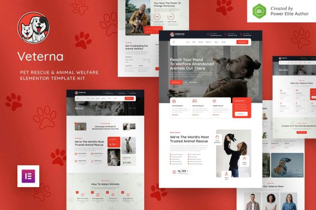 Veterna – Pet Rescue & Animal Welfare Elementor Template Kit