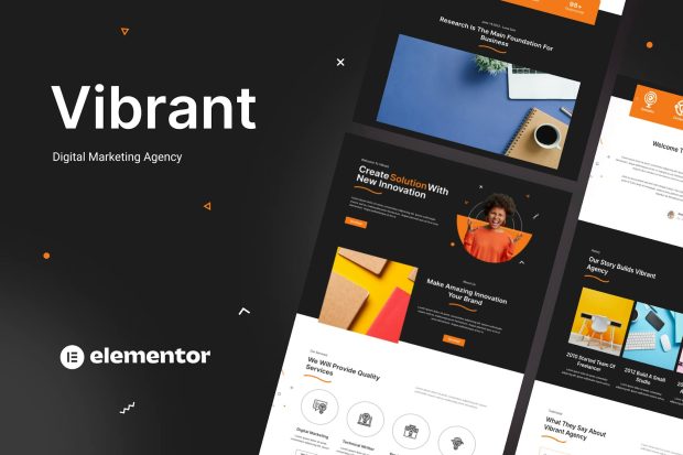 Vibrant - Digital Agency  Elementor Template Kit