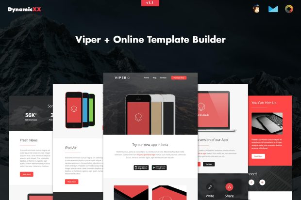 Viper - Responsive APP Business Email + Builder