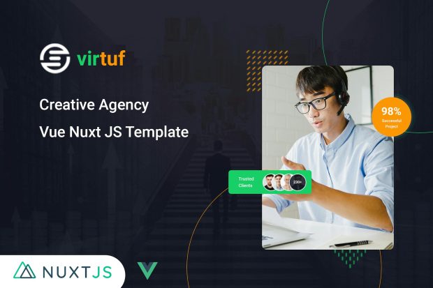 Virtuf – Creative Agency Vue Nuxt JS Template