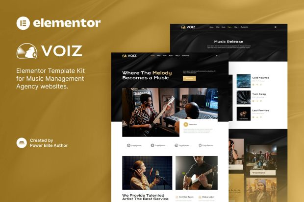 Voiz – Music Management Agency Elementor Template Kit