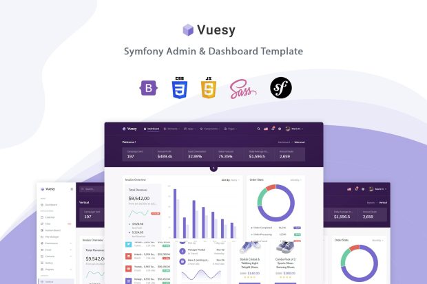 Vuesy - Symfony Admin & Dashboard Template