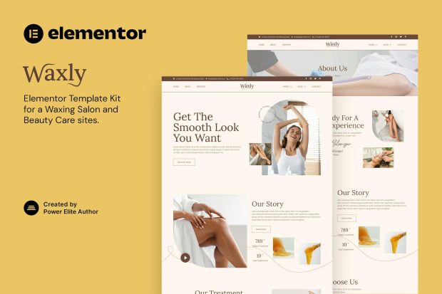 Waxly – Waxing Salon & Beauty Care Elementor Template Kit