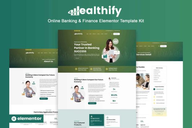 Wealthify - Online Banking & Finance Elementor Pro Template Kit