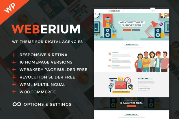 Weberium - Digital Agency and SEO WordPress Theme 1.30