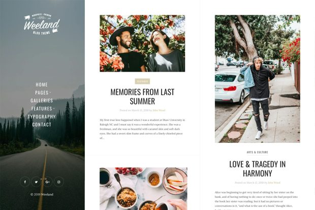 Weeland - Masonry Lifestyle WordPress Blog Theme 1.5.1