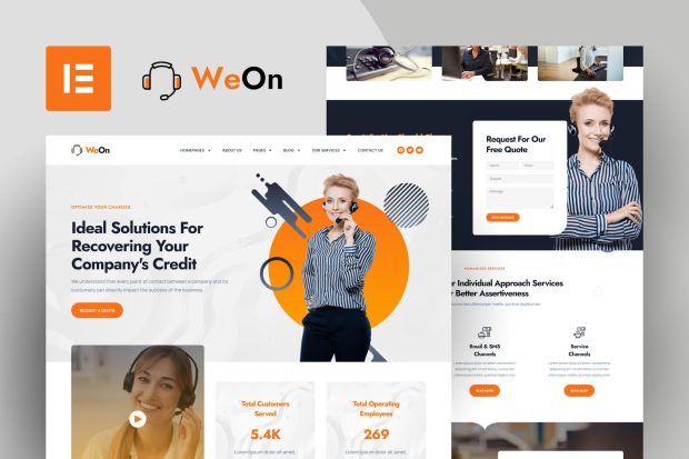 WeOn - Call Center & Telemarketing Elementor Template Kit