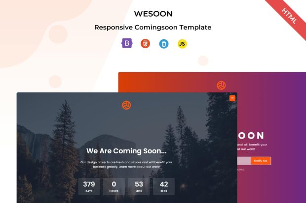 Wesoon - Responsive Bootstrap Comingsoon Template