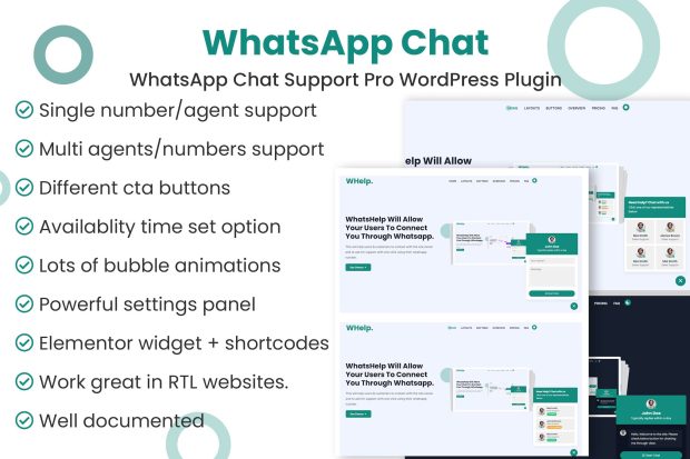 WhatsApp Chat Support Pro WordPress Plugin 3.0.1