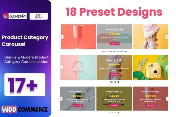 WooCommerce Product Category Carousel For Elementor 1.0