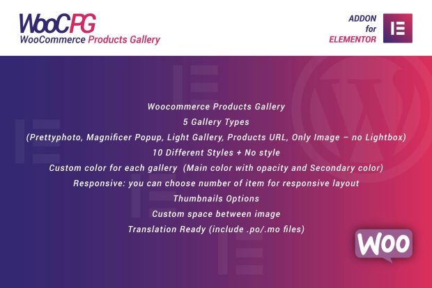 WooCommerce Products Gallery for Elementor 1.0