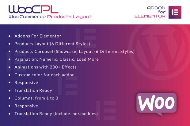 WooCommerce Products Layout for Elementor 1.0