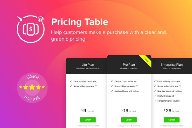 WordPress Pricing Table Plugin 2.6.1