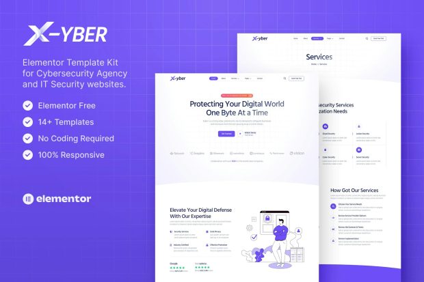 Xyber – Cybersecurity Agency & IT Security Elementor Template Kit