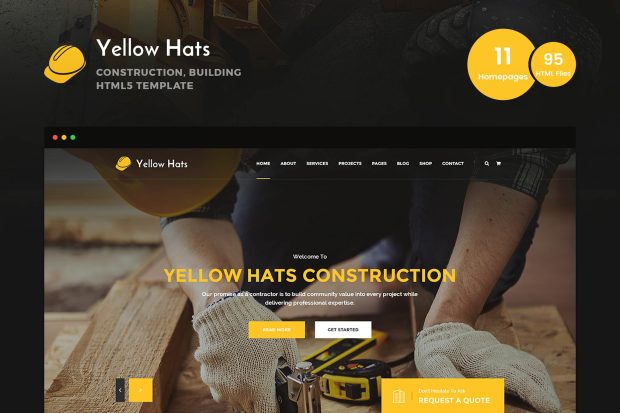 Yellow Hats - Construction HTML5 Template