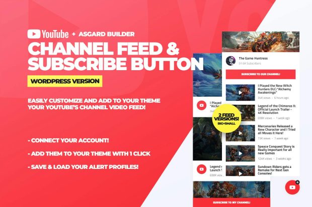 Youtube Channel Feeds and Subscribe Box Plugin 1.0.0