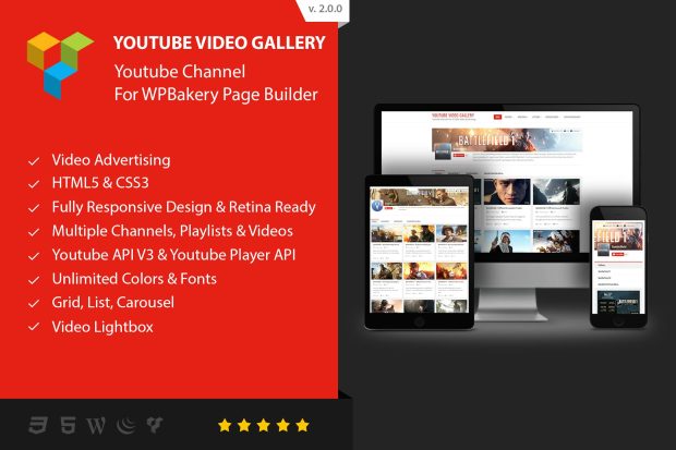 Youtube Gallery - Addon For WPBakery Page Builder 2.0.8