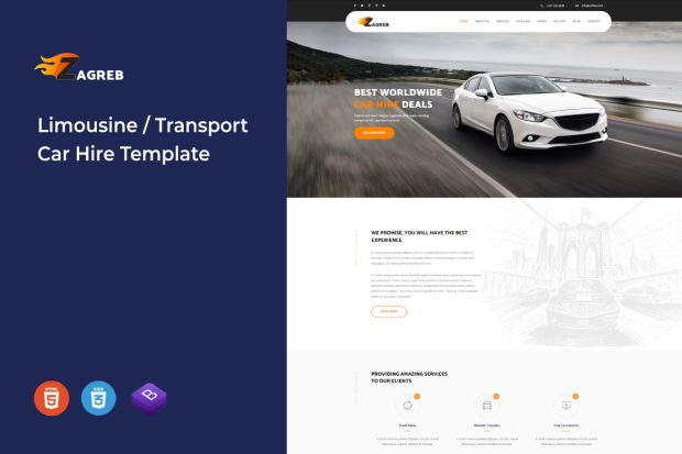 Zagreb - Limousine / Transport / Car Hire Template