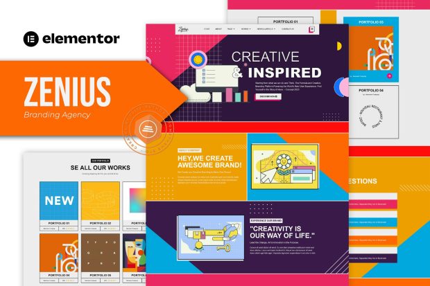 Zenius - Colorful Branding Agency Elementor Template Kit