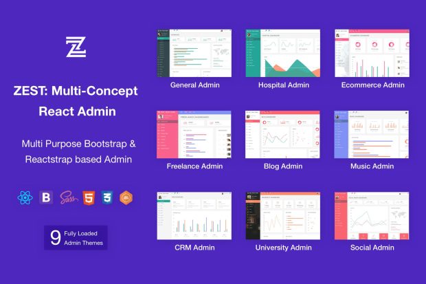 Zest: Multi-Concept React Admin Template