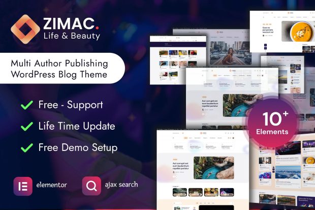 Zimac - Multi Author Publishing WordPress Theme 1.0