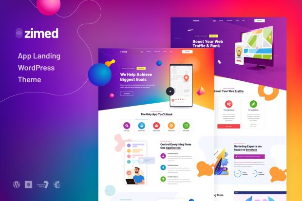 Zimed - App Landing WordPress Theme 2.0