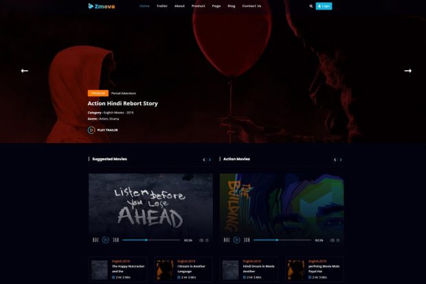 Zmovo - Online Movie Video And TV Show HTML