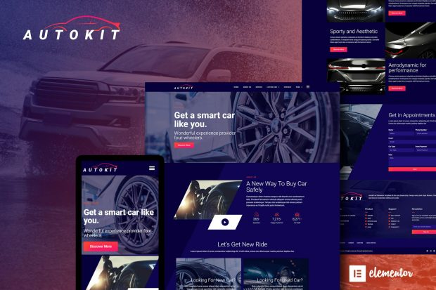 AutoKit - Auto Dealership & Car Listing Elementor Template Kit