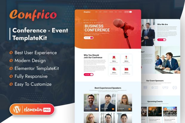 Confrico - Event & Conference Elementor Template Kit