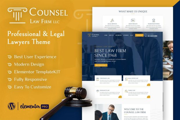 Counsel - Law Firm Elementor Template Kit