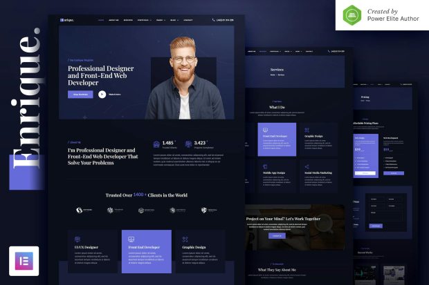 Enrique – Personal CV/Resume & Portfolio Elementor Template Kit