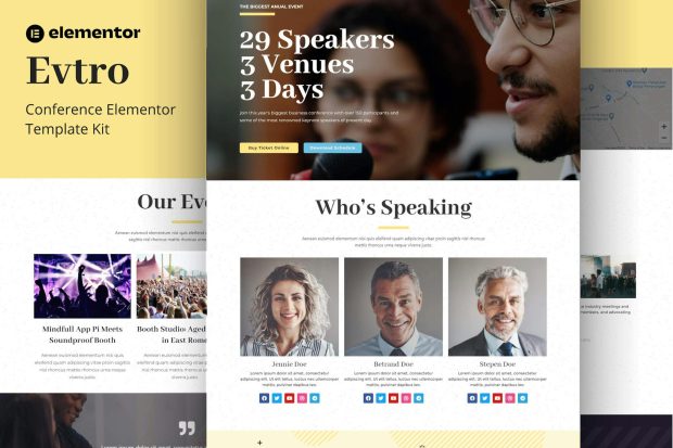 Evtro - Conference Event Elementor Template Kit